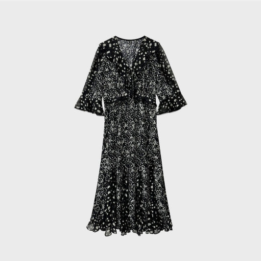 TISUO/ French resort style waisted floral dress TS843938