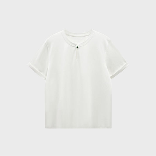 TISUO/ New Chinese style jade button horse cotton T-shirtTS840419